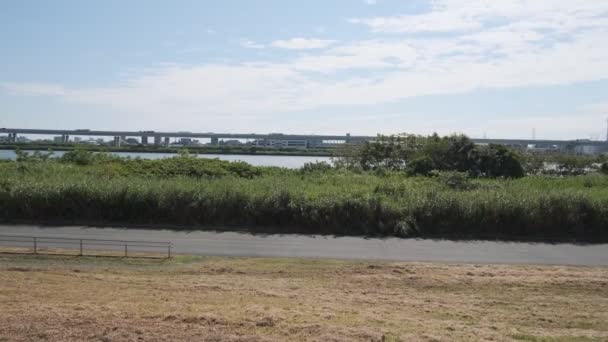 Tóquio Arakawa Leito Rio Paisagem 2022 Agosto — Vídeo de Stock