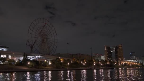 Tokio Odaiba Ruské Kolo Demontáž Noční Pohled Září 2022 — Stock video