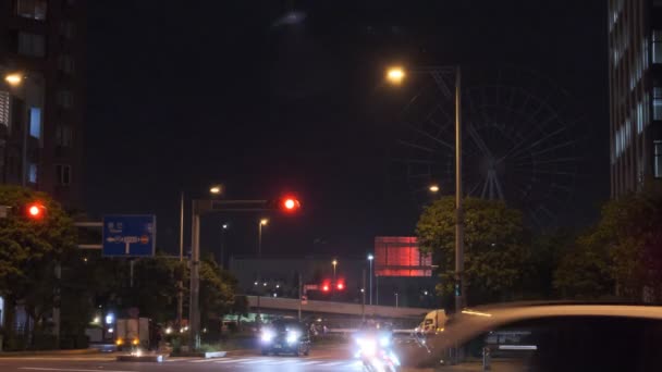 Tokyo Odaiba Ferris Wheel Dismantling Night View Setembro 2022 — Vídeo de Stock