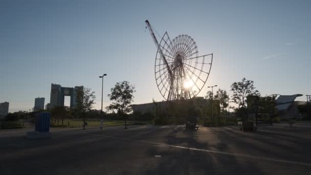 Tokyo Odaiba Ferris Desmontagem Roda Setembro 2022 — Vídeo de Stock