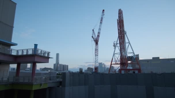 Tokio Odaiba Riesenrad Demontage September 2022 — Stockvideo