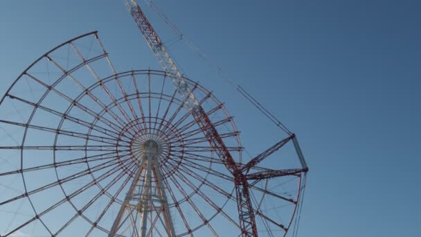 Tokyo Odaiba Ferris Desmontagem Roda Setembro 2022 — Vídeo de Stock