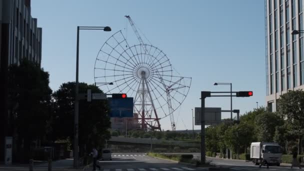 Tokyo Odaiba Ferris Desmontagem Roda Setembro 2022 — Vídeo de Stock