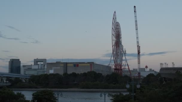Tokyo Odaiba Smontaggio Ruota Panoramica Settembre 2022 — Video Stock
