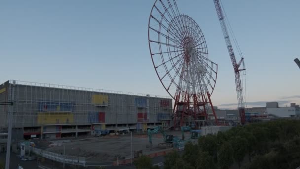 Tokyo Odaiba Smontaggio Ruota Panoramica Settembre 2022 — Video Stock