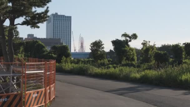 Tokyo Odaiba Shiokaze Park Early Morning 2022 — Stock Video