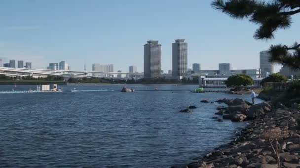 Tokyo Odaiba Seaside Park Temprano Mañana 2022 — Vídeos de Stock