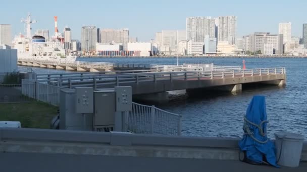 Tokyo Odaiba Seaside Park Early Morning 2022 — Stock Video