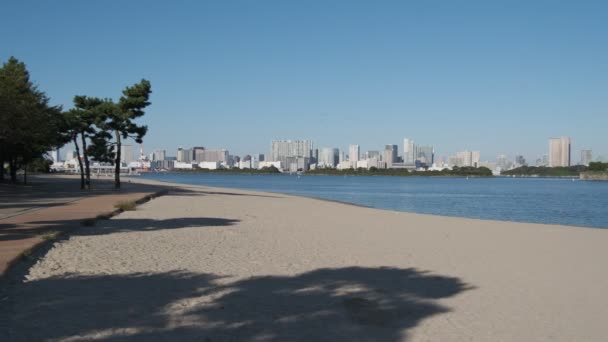 Tokyo Odaiba Seaside Park Brzy Ráno 2022 — Stock video