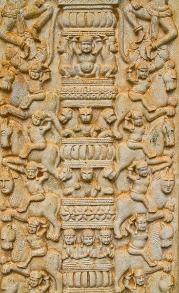 Modello sul muro del tempio Thailandia — Foto Stock