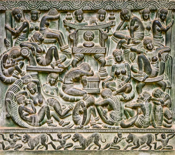 Modello sul muro del tempio Thailandia — Foto Stock