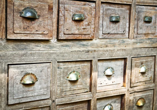 Caja de cajones de madera muchos —  Fotos de Stock