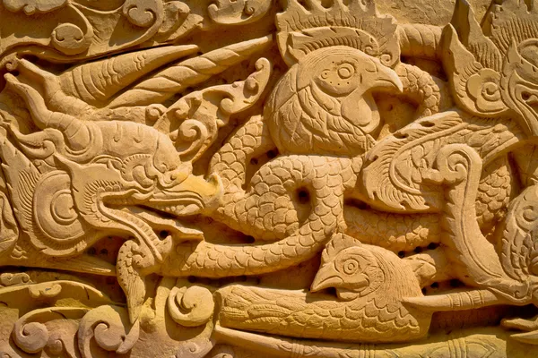 Pattern on temple wall Thailand — Stock Photo, Image