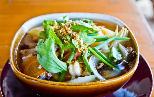 Soup with tofu — Stock Photo, Image