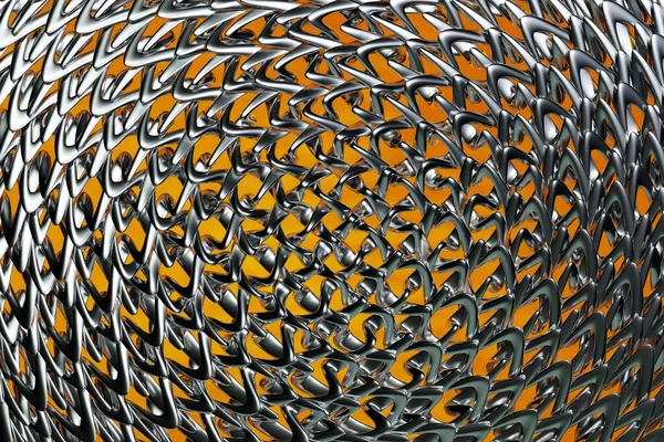 Illustration Aus Schwarzem Metallgewebe Hell Kontrastfarbe Hand Gezeichnet Ornament Strukturiert — Stockfoto