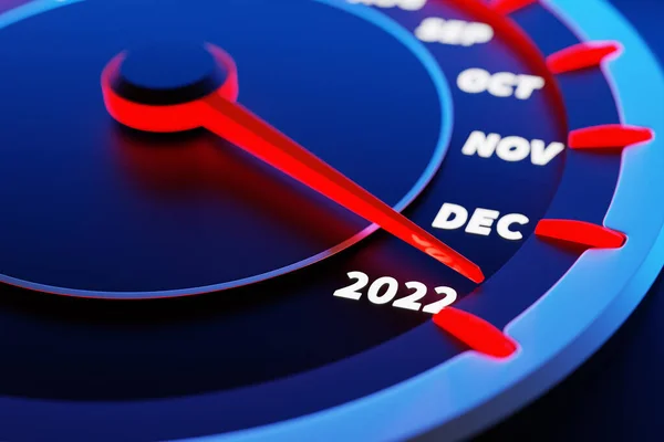 삽화는 Merry Christmas 2021 2022 스피드 온도계로 인스트 자동차 패널을 — 스톡 사진