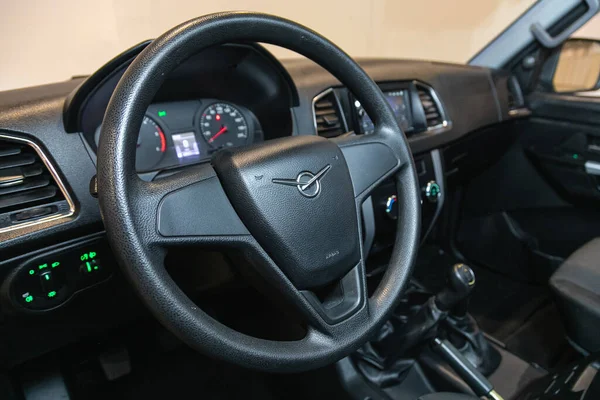 Novosibirsk Russia August 2021 Uaz Patriot Salon New Car Steering — Stock Photo, Image