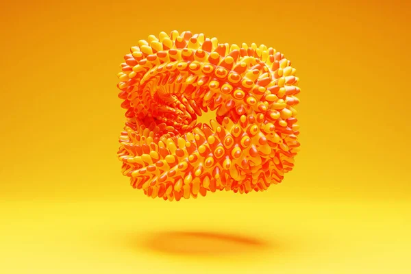 Representación Dos Anillos Espinilla Naranja Fractal Portal Sobre Fondo Aislado — Foto de Stock