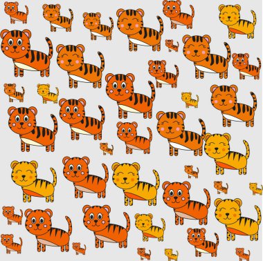 Gri bir arka planda kaplan deseni. Sevimli hayvanlar.