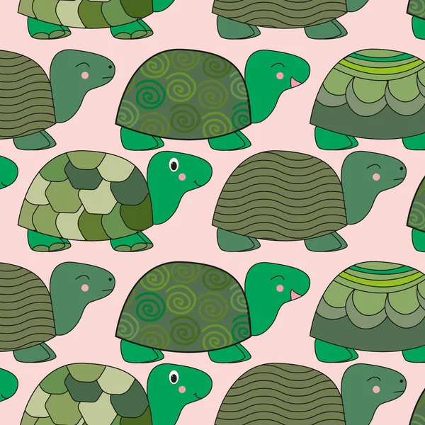 Mönster Med Målade Färgglada Sköldpaddor Kan Användas Till Tapeter Textilier — Stockfoto