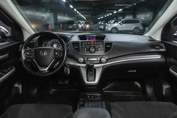 Novosibirsk Rusia Septiembre 2021 Honda Volante Palanca Cambios Tablero Instrumentos —  Fotos de Stock