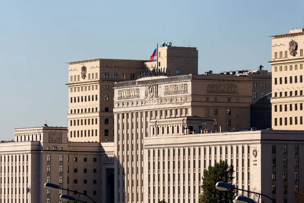 Moscú Rusia Octubre 2021 Monumental Edificio Histórico Del Ministerio Defensa —  Fotos de Stock