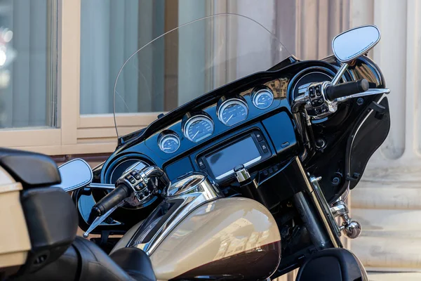 Close Motorcycle Control Panel Rear View — Stock Photo, Image