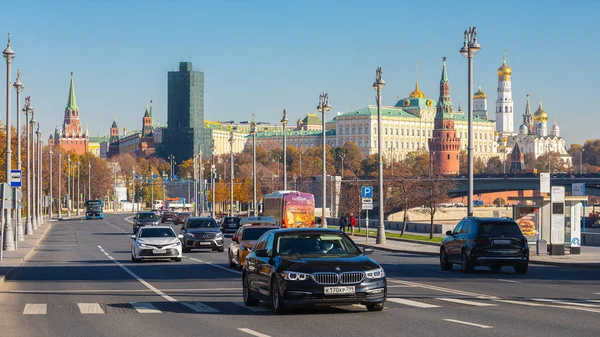 Moscow Russia October 2021 City Traffic Busy City Street Historical — Stock Photo, Image