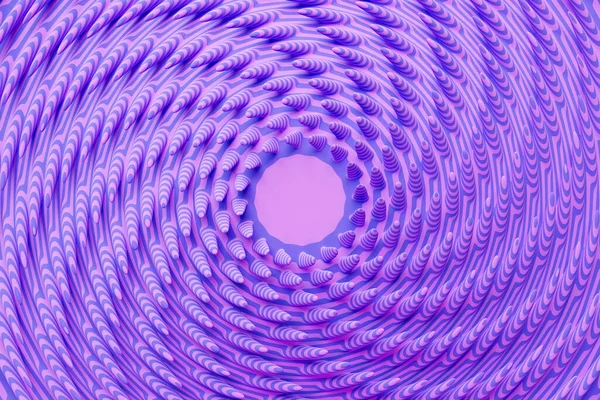 紫色のバンプの行の3Dイラスト 単色の背景 パターン上の一連のにきび 幾何学的背景 — ストック写真