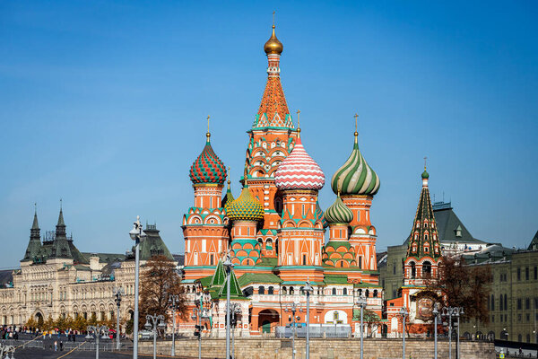 St. Basil's Cathedral ancient architecture on Red Square in Moscow City