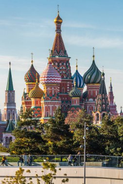 St. Moskova 'daki Kızıl Meydan' da Basil Katedrali antik mimarisi