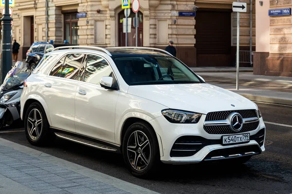 Moscou Rússia Outubro 2021 Mercedes Branco Benz Gle Class Está — Fotografia de Stock