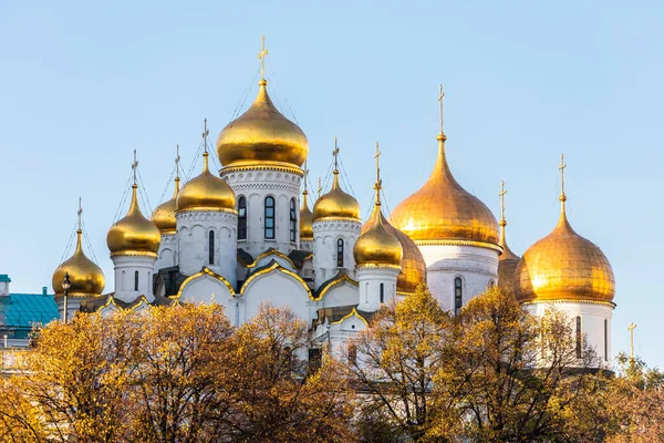 Собор Благовіщенського Благовіщення Про Куполи Церкви Москві — стокове фото