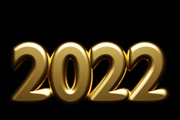 Ілюстрація Напису 2022 Року Золотих Ліній Ілюстрація Символу Нового Року — стокове фото