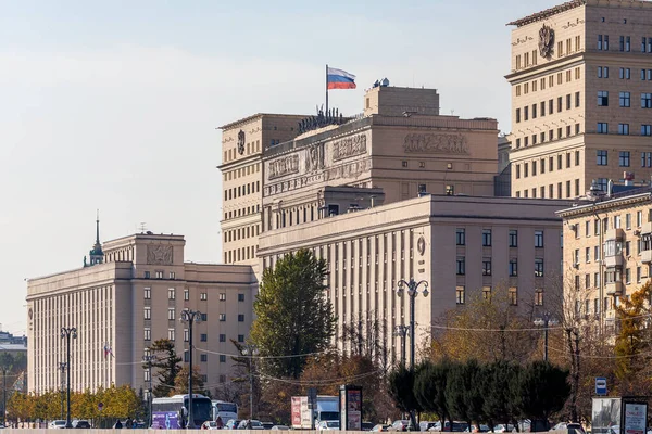 Moscú Rusia Octubre 2021 Monumental Edificio Histórico Del Ministerio Defensa —  Fotos de Stock