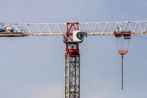 Baukran Hintergrund Des Himmels Baustelle — Stockfoto