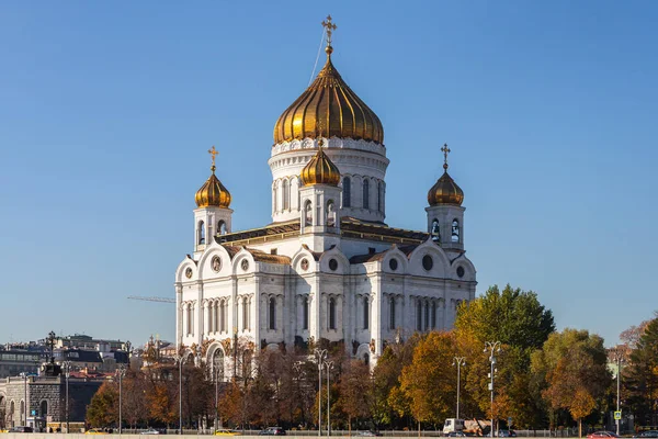 Moskova Rusya Ekim 2021 Volkhonka Caddesi Moskova Daki Kurtarıcı Katedrali — Stok fotoğraf