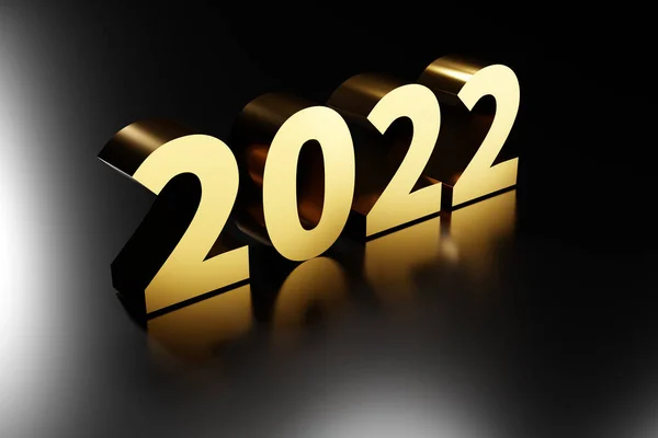 3Dイラスト2022年新年のバックグラウンドテンプレート 2022年数の休日体積ベクトル図 お祭りのポスターやバナーデザイン 現代の幸せな新年の背景 — ストック写真