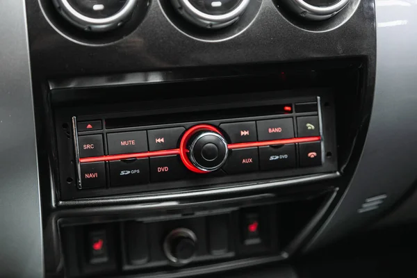 Novosibirsk Russia September 2021 Mitsubishi Pajero Sport Audio Stereo System — Stock Photo, Image