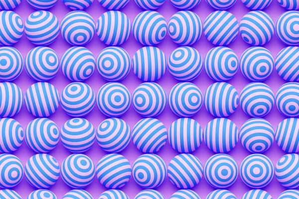 ピンクと紫の円の行の3Dイラスト モノクロームの背景に円のセット パターン 幾何学的背景 — ストック写真