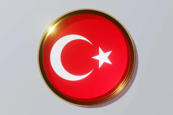 Die Türkische Nationalflagge Form Eines Runden Fensters Flagge Form Eines — Stockfoto