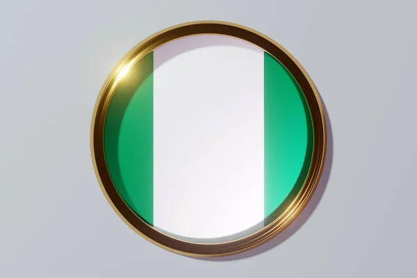 Bandera Nacional Nigeria Forma Una Ventana Redonda Bandera Forma Círculo — Foto de Stock
