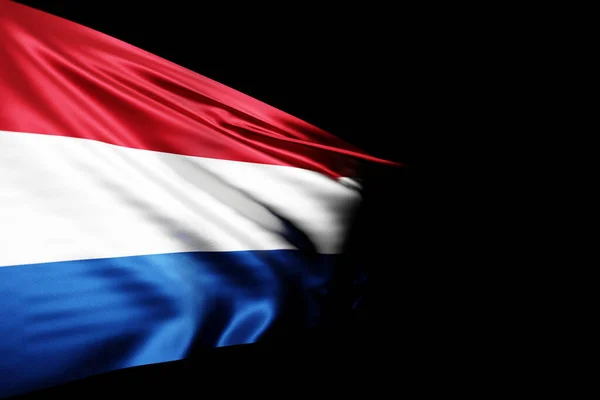 Απεικόνιση Της Εθνικής Σημαίας Της Ολλανδίας Μεταλλικό Κοντάρι Που Κυματίζει — Φωτογραφία Αρχείου
