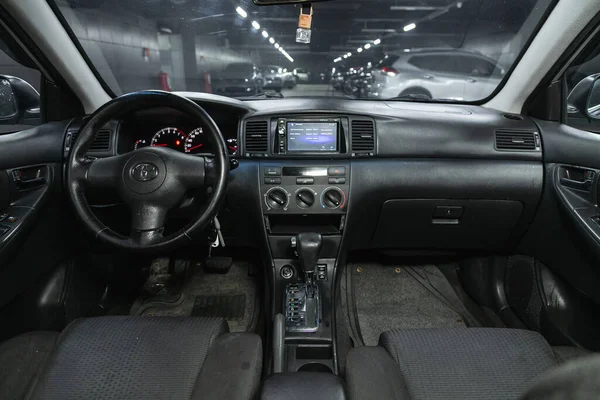 Novosibirsk Rússia Outubro 2021 Toyota Corolla Volante Alavanca Mudança Painel — Fotografia de Stock