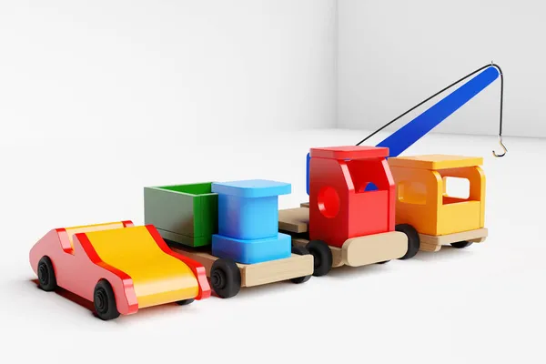 Beyaz Izole Edilmiş Arka Planda Boyutlu Çocuk Oyuncakları Renkli Cabriolet — Stok fotoğraf