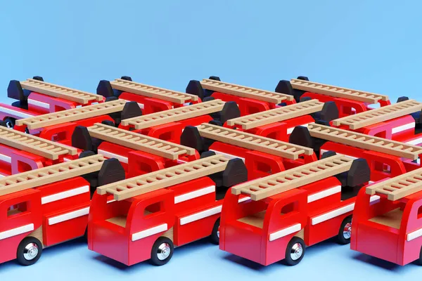 Ilustracja Czerwonego Samochodu Strażackiego Pojazdu Awaryjnego Niebieskim Tle — Zdjęcie stockowe