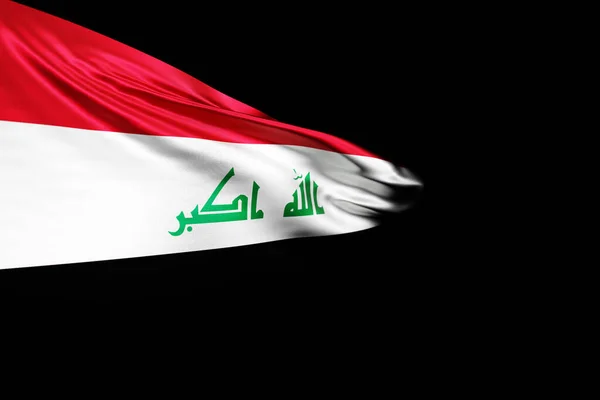 Illustratie Van Nationale Vlag Van Irak Een Metalen Vlaggenmast Wapperend — Stockfoto