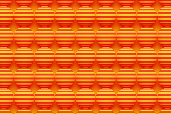 黄色とオレンジの円の3Dイラスト モノクロームの背景に図形のセット パターン 幾何学的背景 — ストック写真