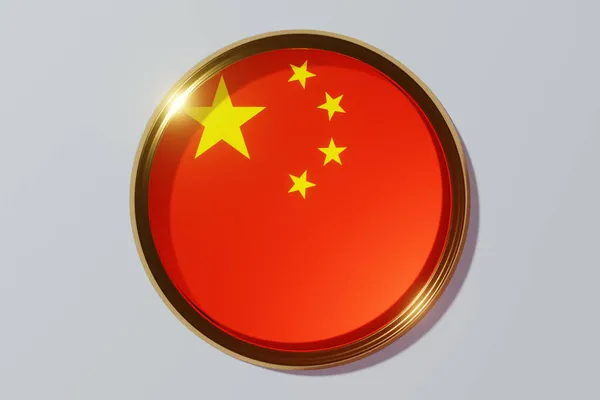 National Flag China Form Window Flag Shape Circle Country Icon — Stock Photo, Image