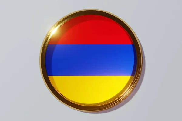 Bandera Nacional Armenia Forma Una Ventana Redonda Bandera Forma Círculo — Foto de Stock